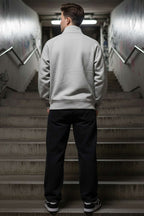 Stand Collar Zippered Men's Sweatshirt