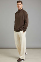 Stand Collar Zippered Men's Sweatshirt