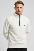 Dik Yaka Yarım Fermuar Sweatshirt