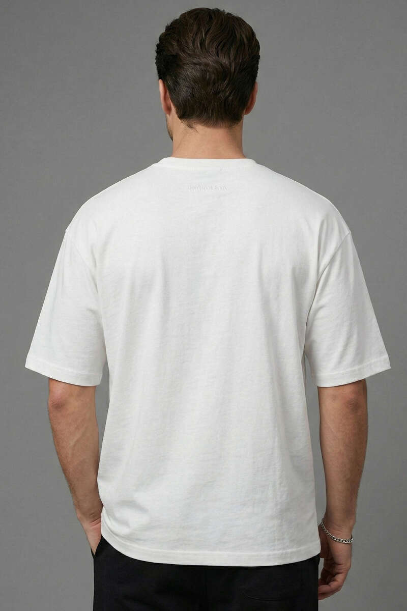Don't Look Back Baskılı Oversize Erkek T-shirt