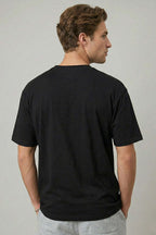 Don't Look Back Baskılı Oversize Erkek T-shirt Siyah