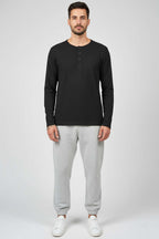 Düğme Detaylı  Erkek Sweatshirt