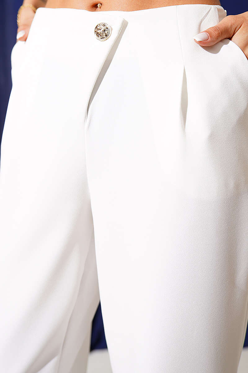 Düğme Detaylı Fermuarlı Pantolon