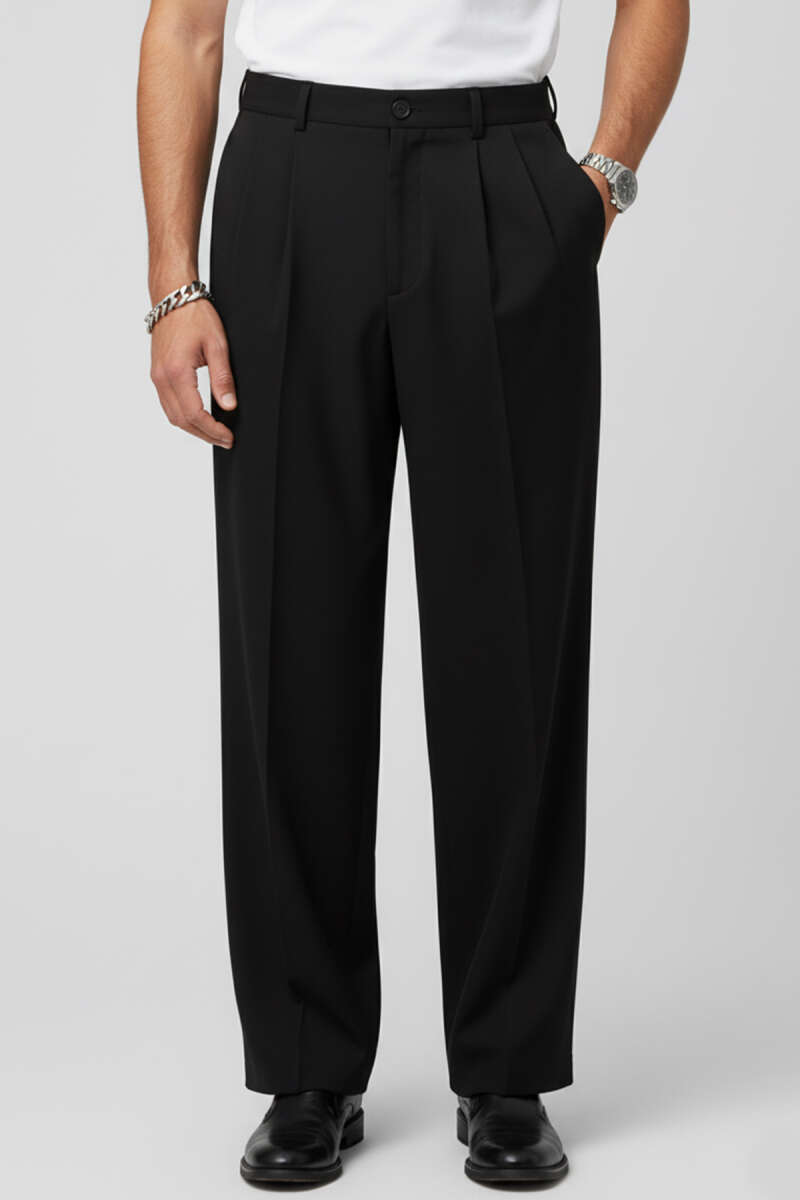Düğmeli Baggy Erkek Pantolon