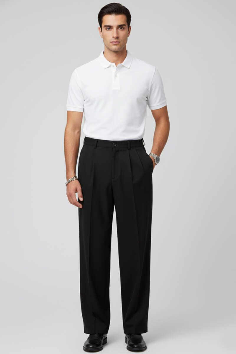 Düğmeli Baggy Erkek Pantolon