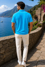 Düğmeli Gömlek Yaka Şeritli Erkek T-shirt