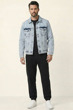 Düğmeli Oversize Denim Erkek Ceket