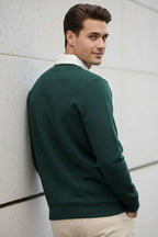 Buttoned Polo Collar Men's Sweatshirt