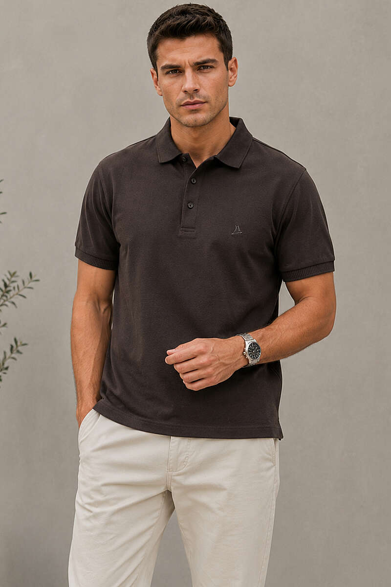 Düğmeli Polo Yaka Erkek T-shirt