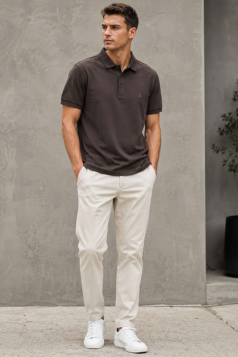 Düğmeli Polo Yaka Erkek T-shirt