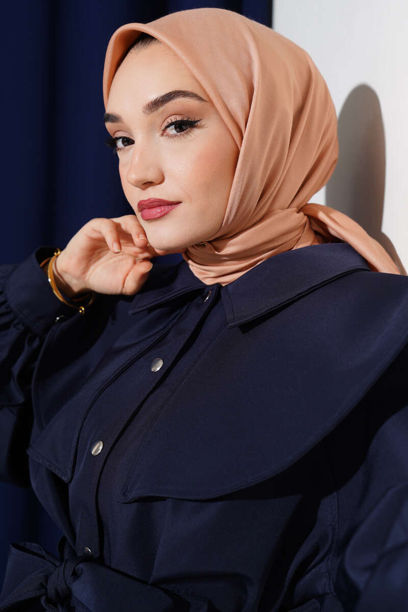 Düz Soft Eşarp Şeftali -136