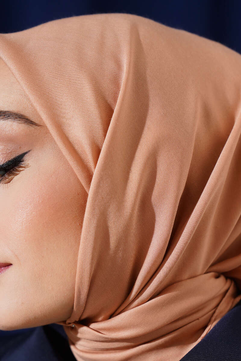 Düz Soft Eşarp Şeftali -136