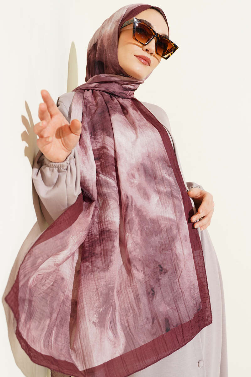 Marbled Pattern Muslin Shawl