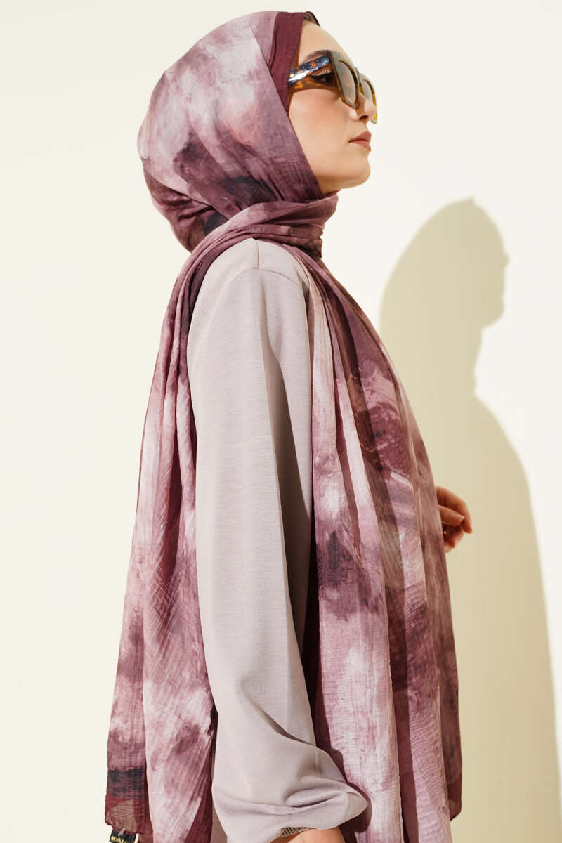 Marbled Pattern Muslin Shawl