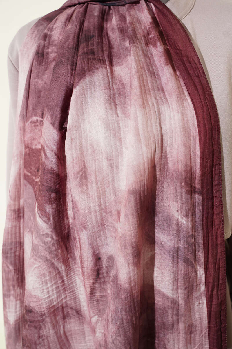 Marbled Pattern Muslin Shawl