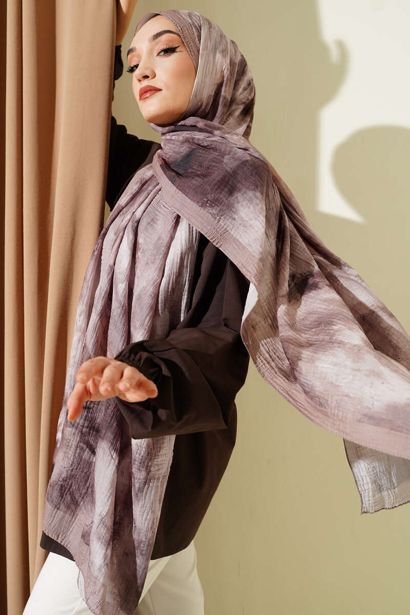 Marbled Pattern Muslin Shawl