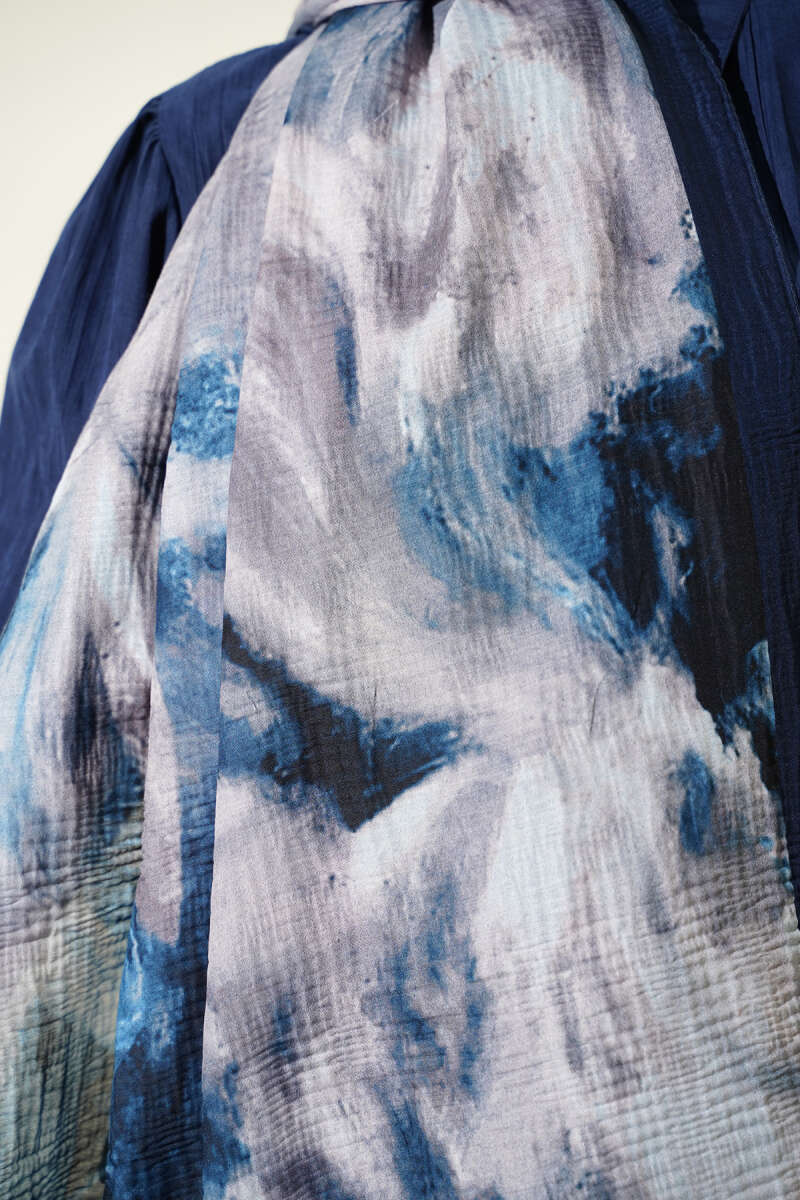 Marbled Pattern Muslin Shawl