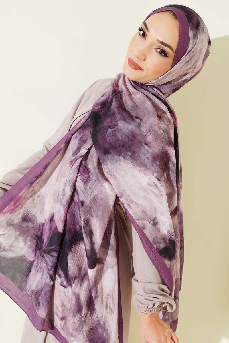 Marbled Pattern Muslin Shawl