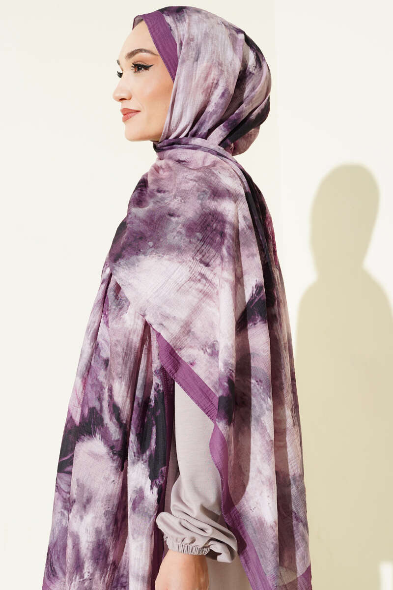 Marbled Pattern Muslin Shawl