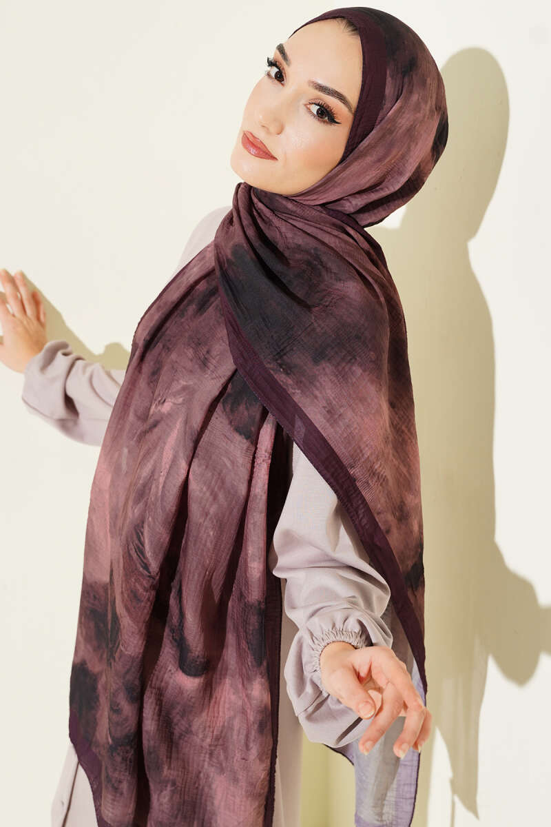 Marbled Pattern Muslin Shawl