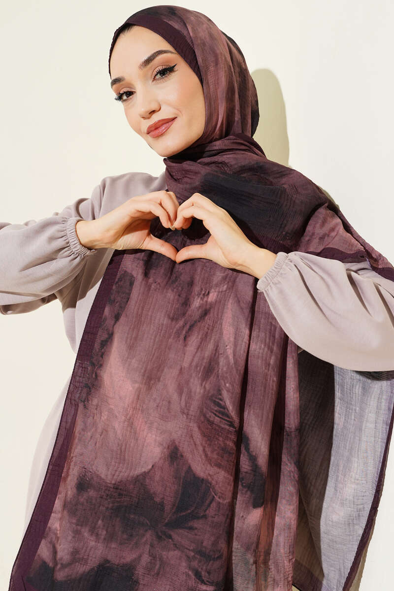 Marbled Pattern Muslin Shawl