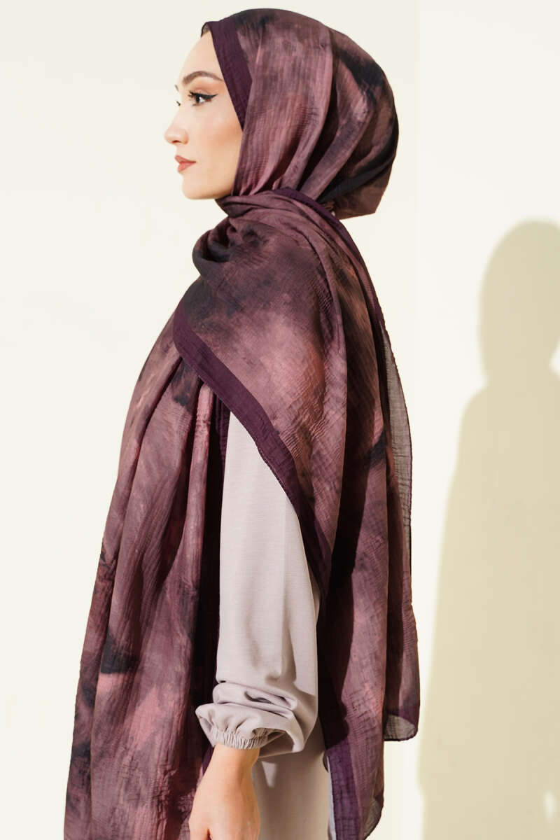 Marbled Pattern Muslin Shawl