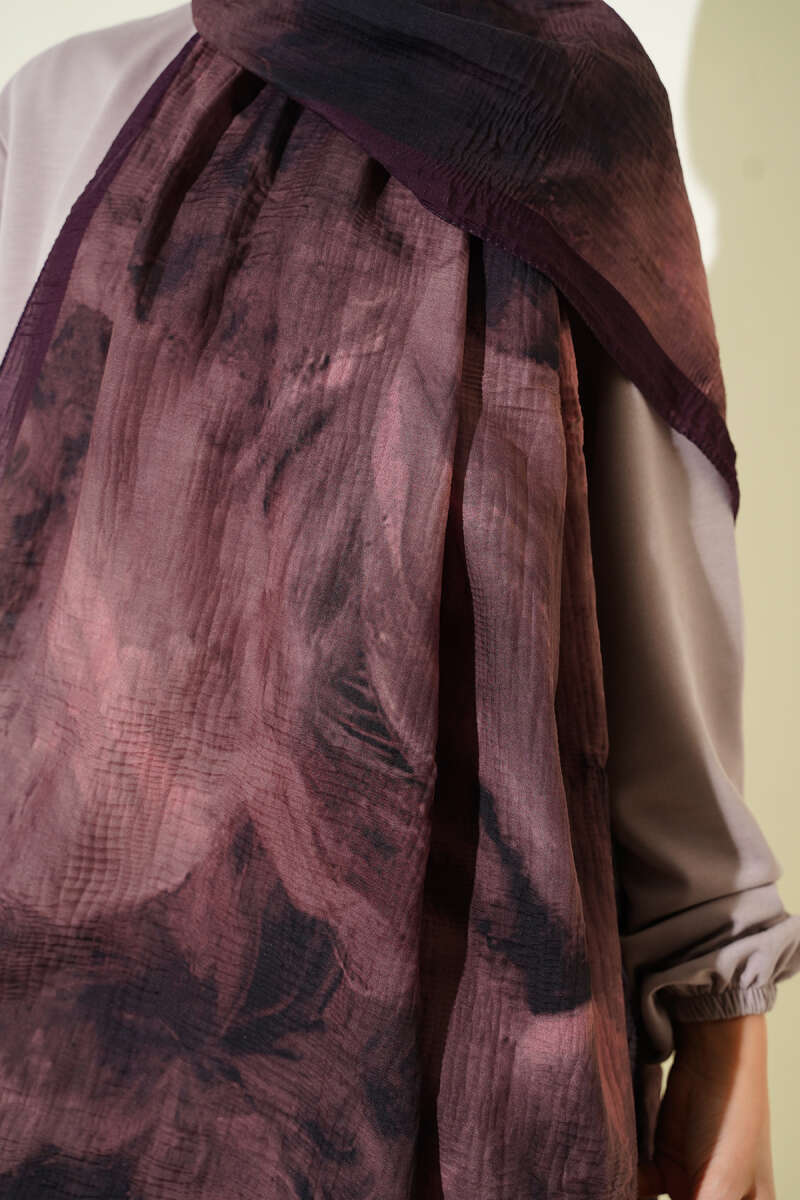 Marbled Pattern Muslin Shawl