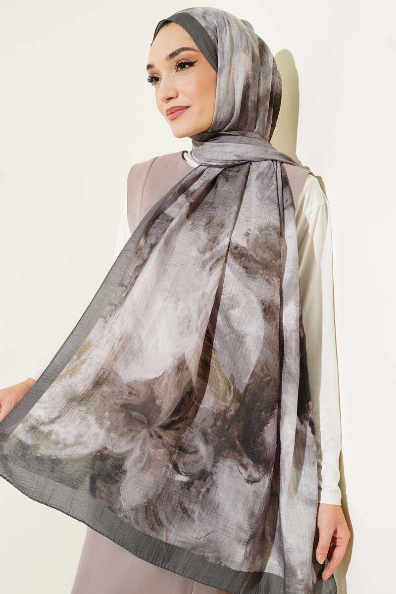 Marbled Pattern Muslin Shawl