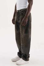 Baggy Men's Denim Trousers with Effect