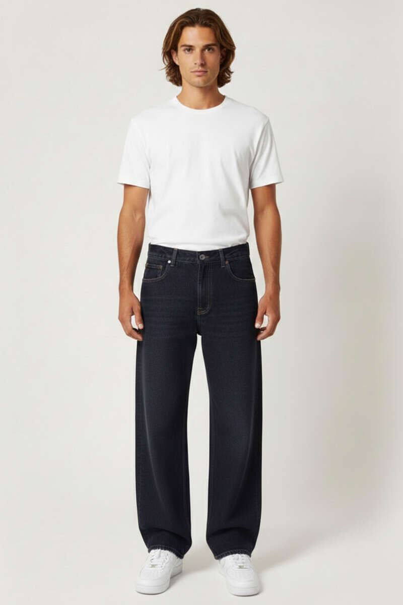 Baggy Men's Denim Trousers with Effect