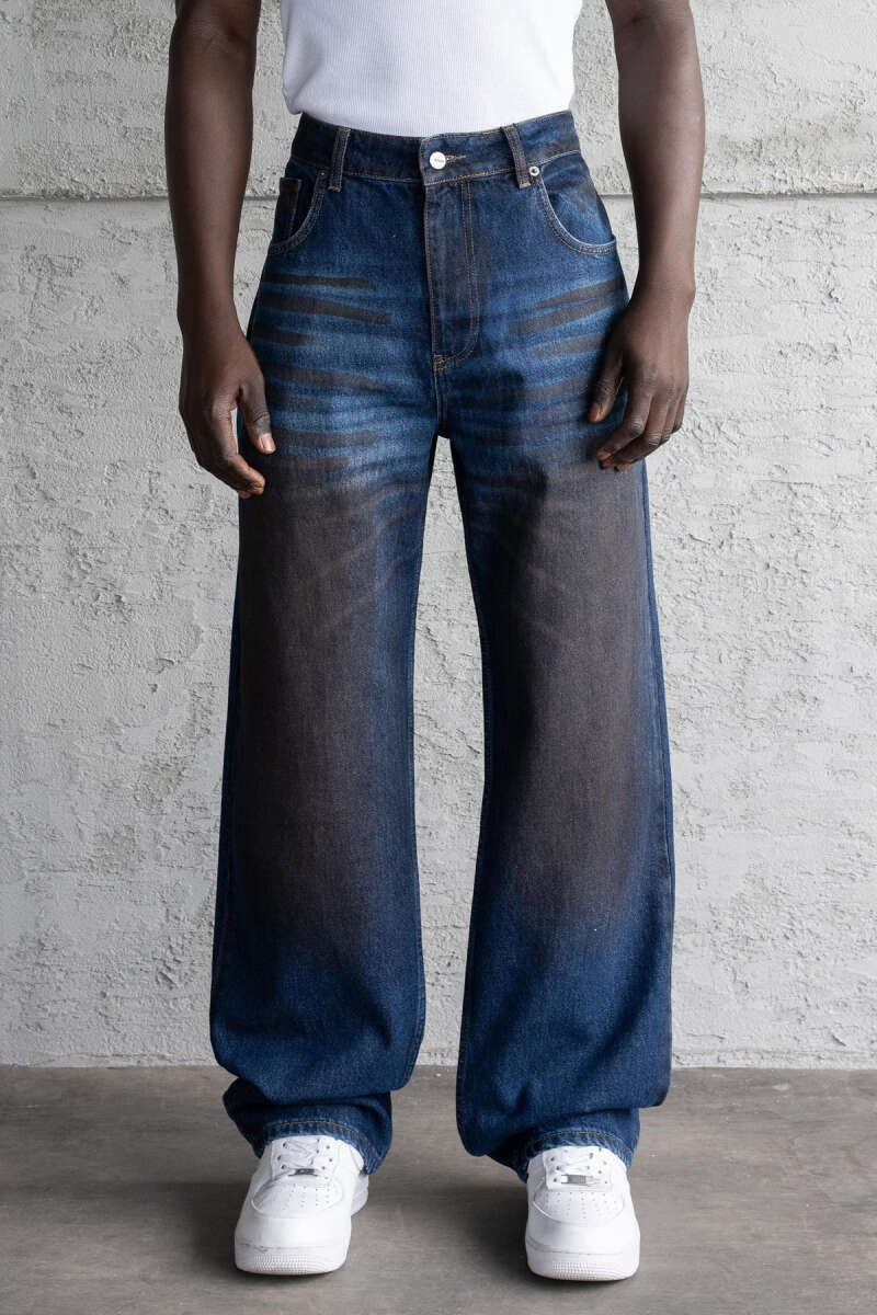 Baggy Men's Denim Trousers with Effect