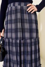 Plaid Layered Chiffon Skirt