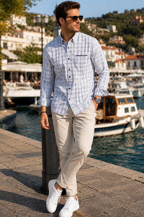 Ekoseli Slim Fit Erkek Gömlek