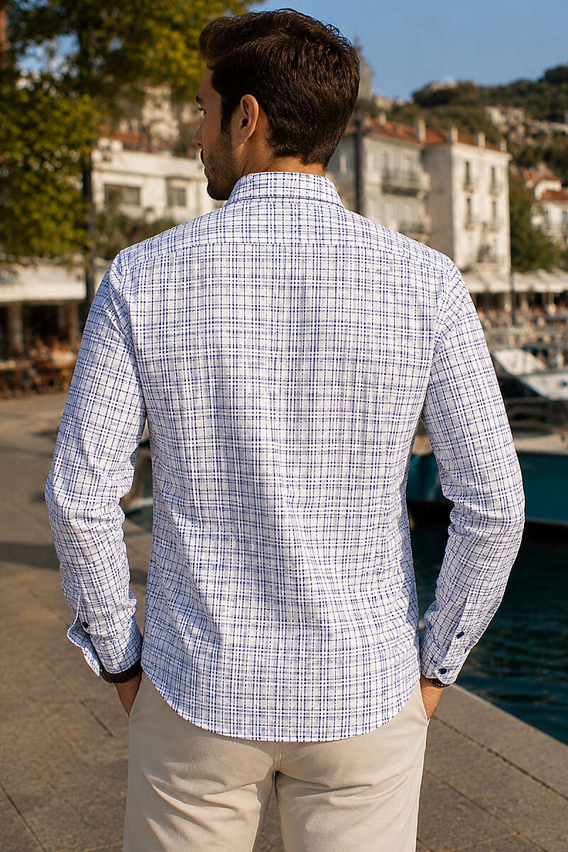 Ekoseli Slim Fit Erkek Gömlek