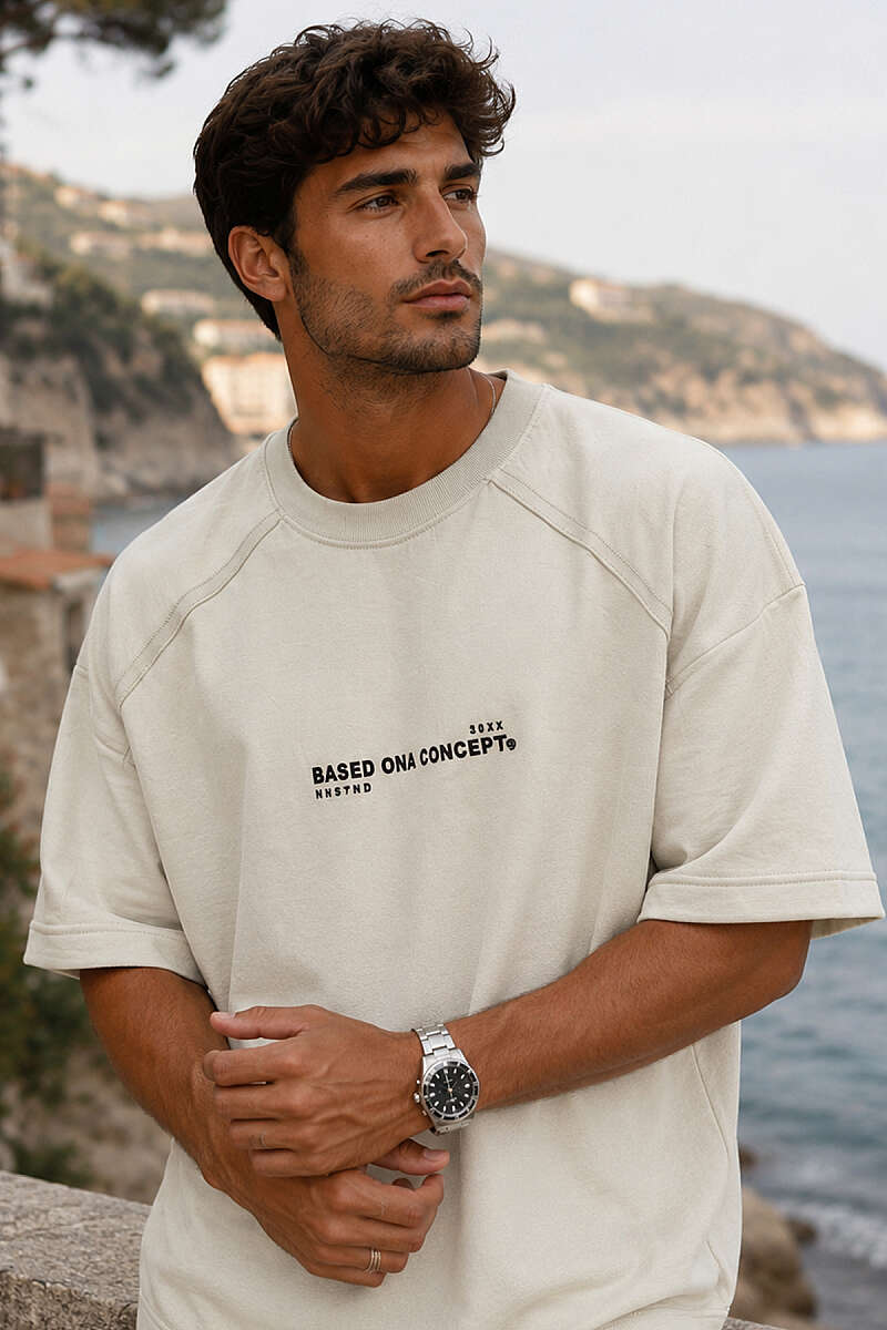 Enjeksiyon Baskılı Salaş Erkek T-shirt