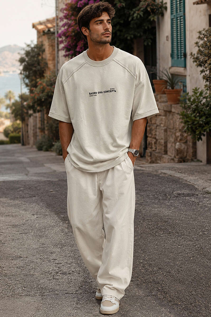 Enjeksiyon Baskılı Salaş Erkek T-shirt