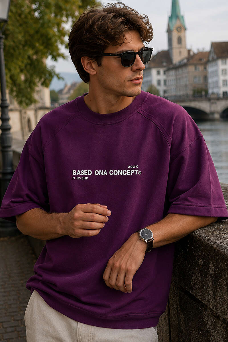 Enjeksiyon Baskılı Salaş Erkek T-shirt