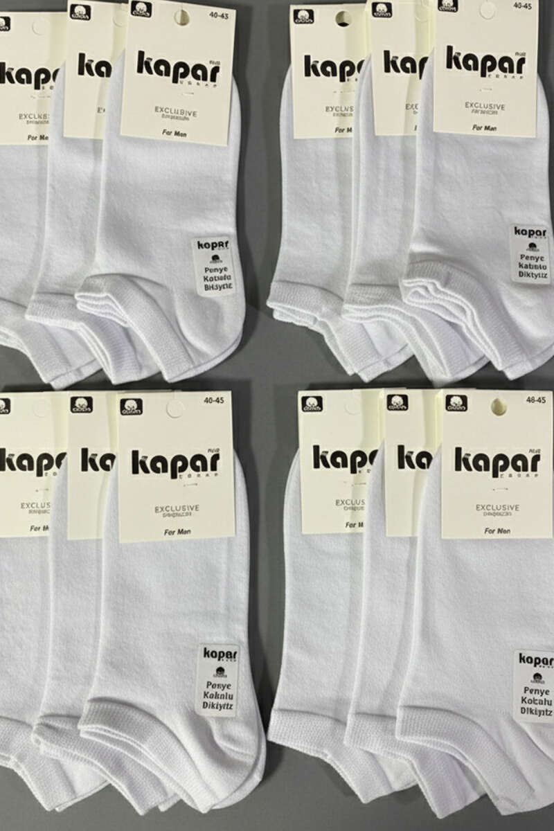 Erkek 12'li Dikişsiz Patik Çorap