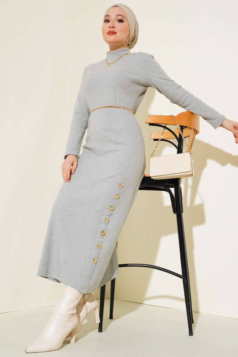 Ethical Buttoned Fitted Dress