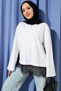 Etek Ucu Dantelli Basic Tunik