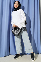 Etek Ucu Dantelli Basic Tunik