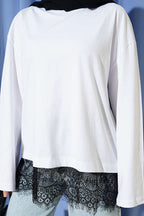 Etek Ucu Dantelli Basic Tunik