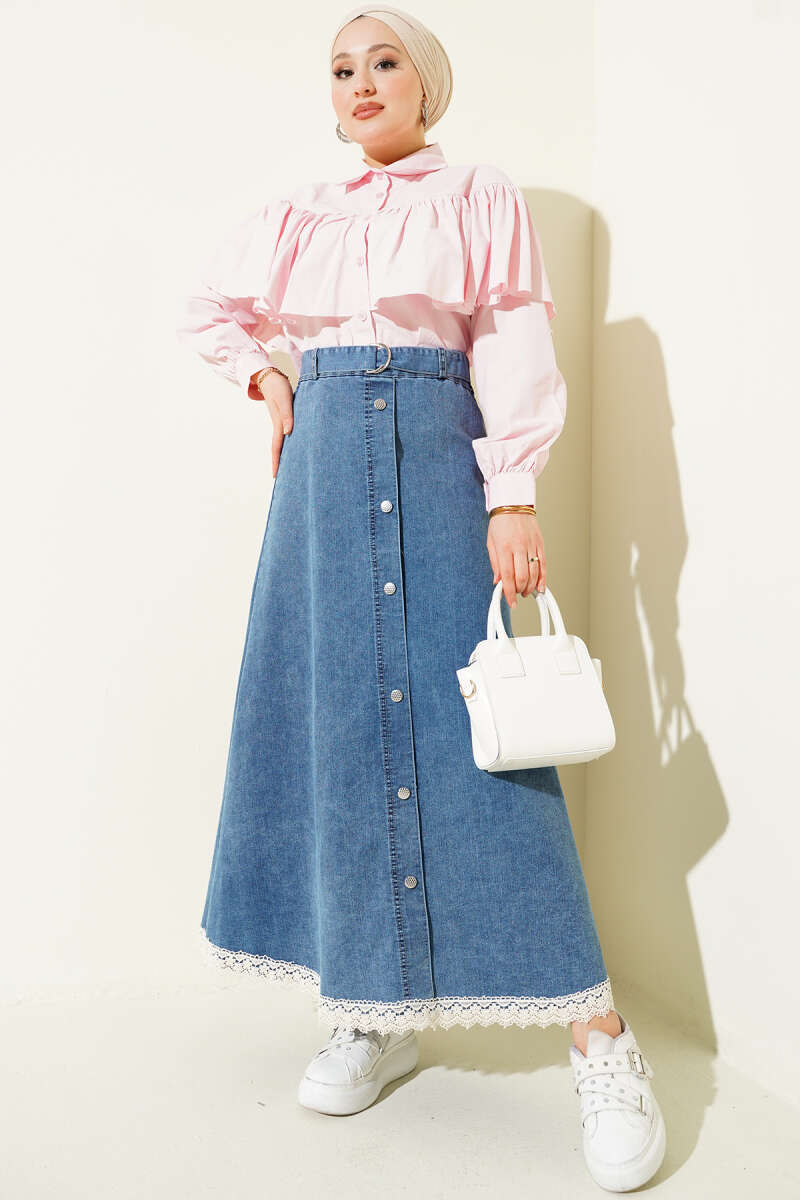 Skirt with Lace Hem Второстепенное изображение товара