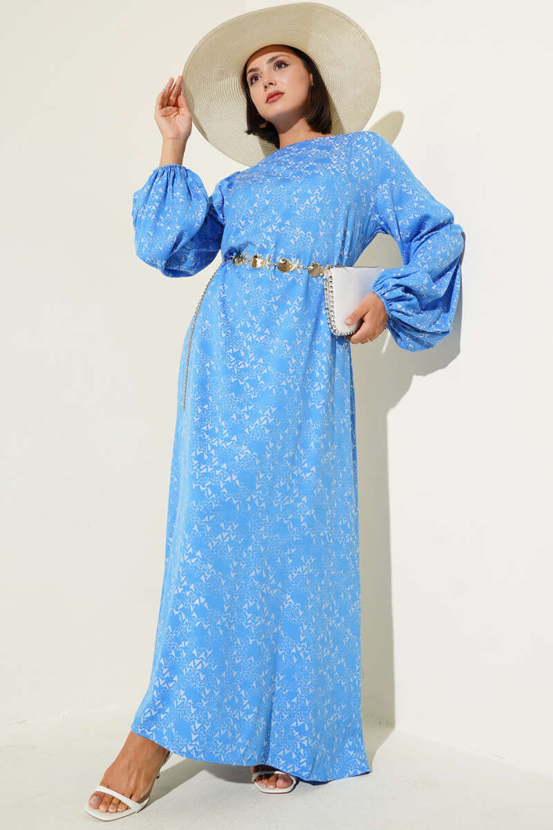 Ethnic Pattern Detailed Belted Dress