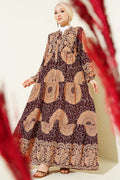 Etnik Motif Desen Hakim Yaka Elbise