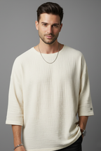 Fakir Kol Müslin Erkek Oversize T-shirt