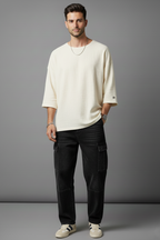 Fakir Kol Müslin Erkek Oversize T-shirt