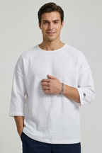 Fakir Kol Müslin Erkek Oversize T-shirt
