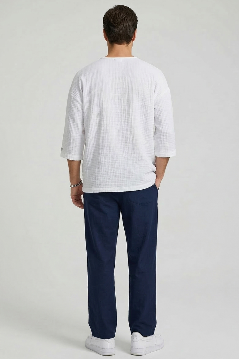 Fakir Kol Müslin Erkek Oversize T-shirt