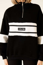 Fermuarlı 1994 Baskılı Üç İplik Swatshirt